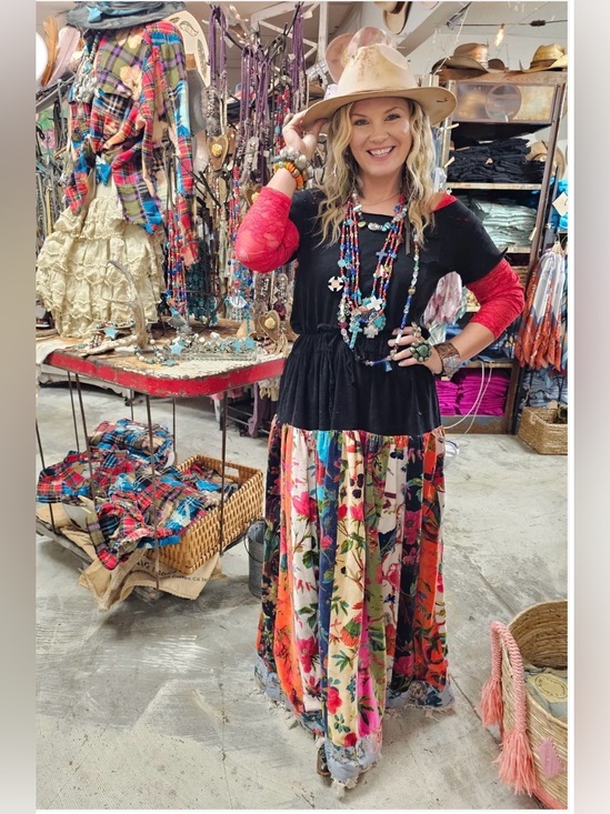 A Rare Bird Dresses & Skirts - A RARE BIRD Velvet Patchwork Handmade Convertible Skirt/Dress. Size OS